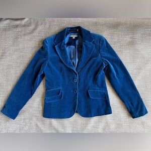 White House black market WHBM velvet blazer in blue size 6